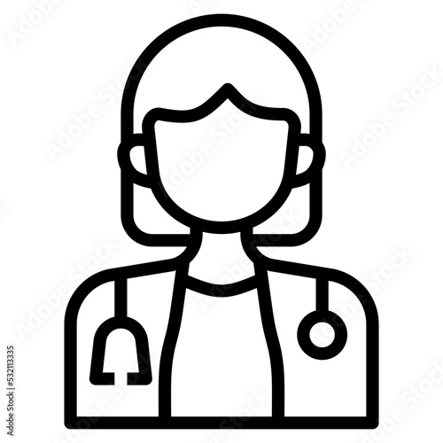 Doctor Woman line icon. Can be used for digital product, presentation, print design and more.