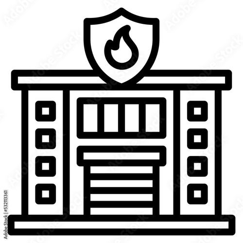 fire station icon. can be used for digital product, presentation, print  and more.