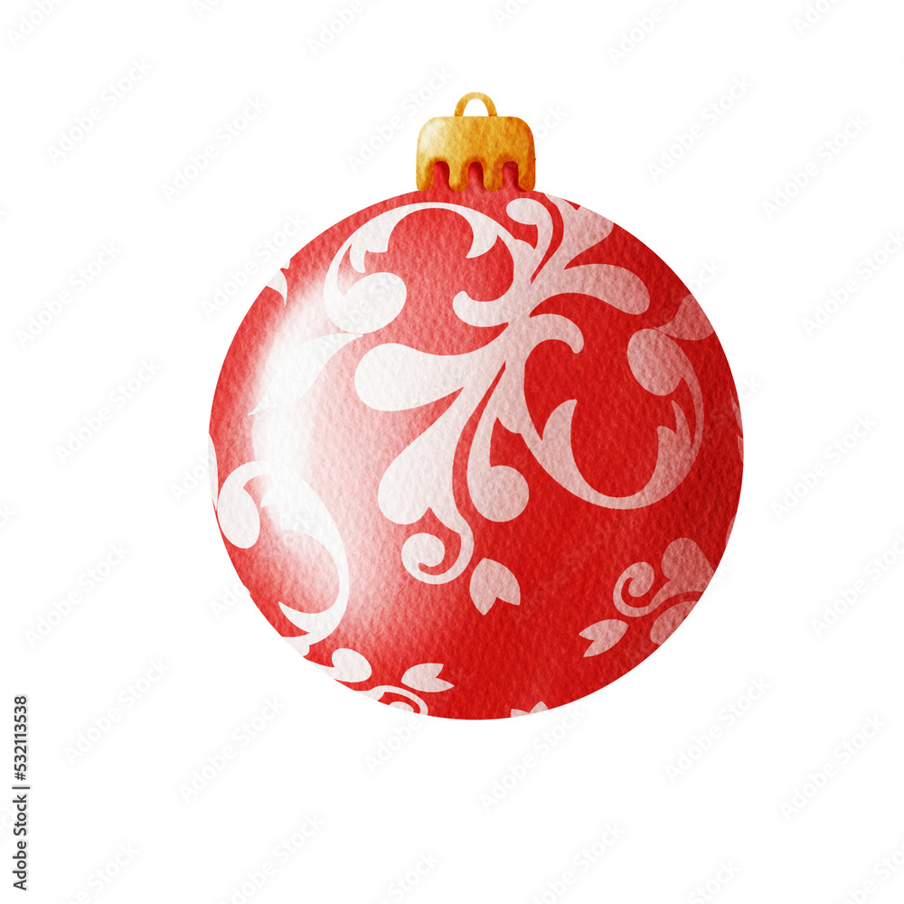 Watercolor christmas ball.