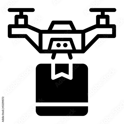 drone delivery icon illustration 