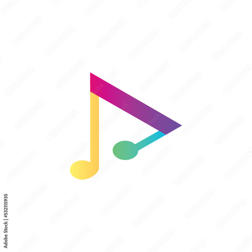 music play button tricolor logo symbol icon design music play button tricolor logo symbol icon design