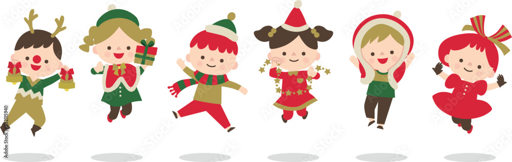 クリスマスのパーティを楽しむ子供 クリスマスのパーティを楽しむ子供