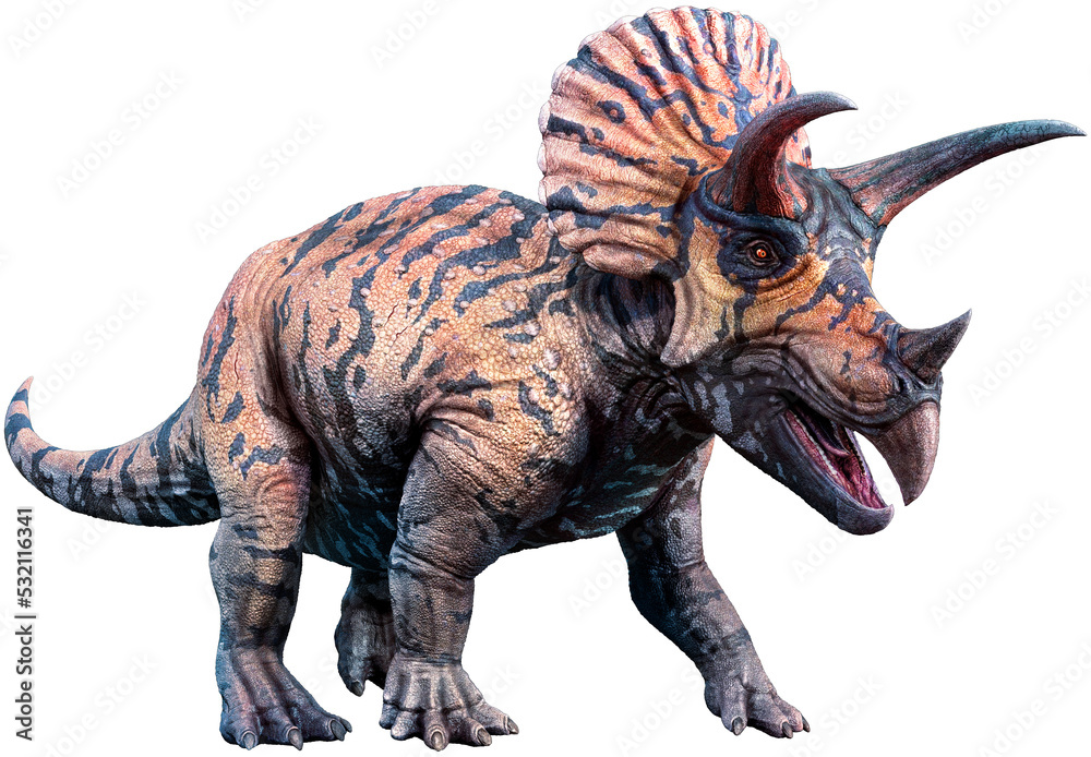 Obraz premium Triceratops from the Cretaceous era 3D illustration