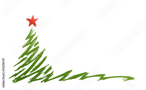 A greeting card with a Christmas tree.