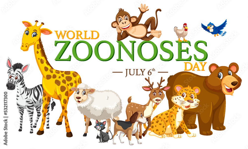 Fototapeta premium World zoonoses day poster design