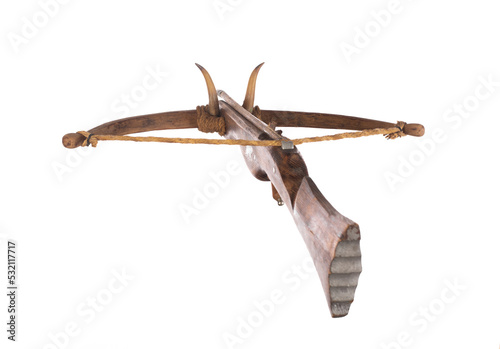 Fotografia ancient crossbow isolated on white background