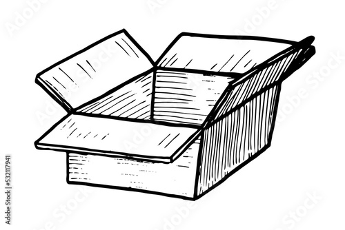 Cardboard box vector illustration on white background