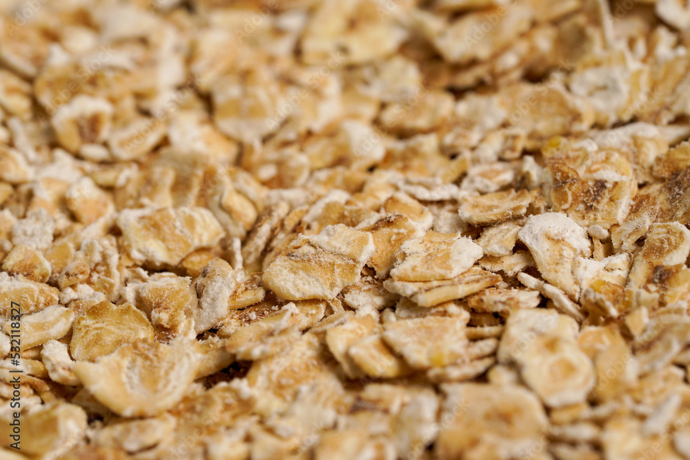 rolled oat, oat flakes photo, oat background.
