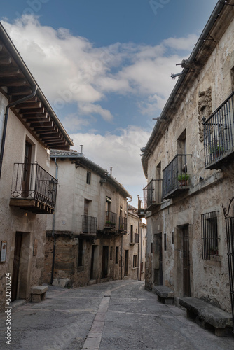 Streets of Pedraza in Segovia, Castilla y León, Spain. Pedraza, medieval walled town © SylviePM
