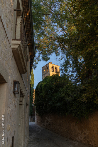 Streets of Pedraza in Segovia  Castilla y Le  n  Spain. Pedraza  medieval walled town