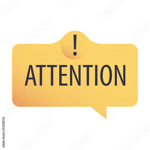 Vector symbol icon of attention, important and warning. Exclamation mark speech bubble