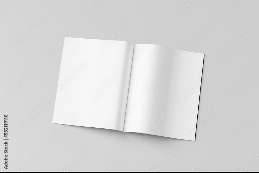 Mockup of brochure with fold. Blank mock up of booklet, menu and flyer. White paper of magazine. A4 mockup of leaflet Mockup of brochure with fold. Blank mock up of booklet, menu and flyer. White paper of magazine. A4 mockup of leaflet