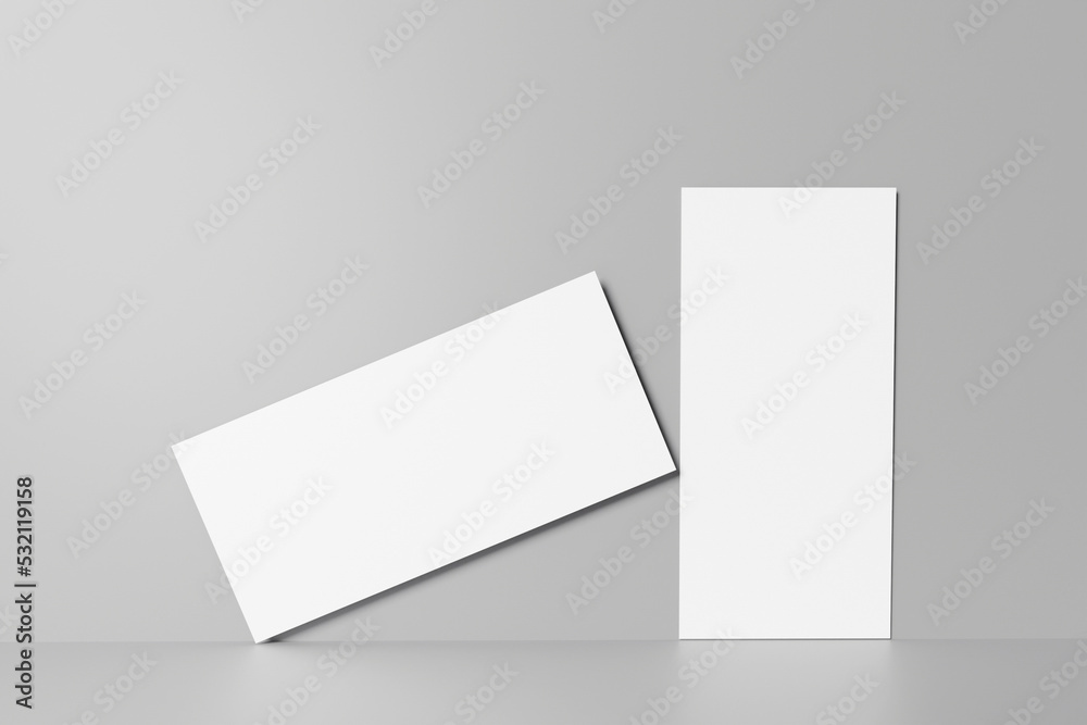 3D illustration of Dl Flyers Mock-up. 3d rendering 3D illustration of Dl Flyers Mock-up. 3d rendering