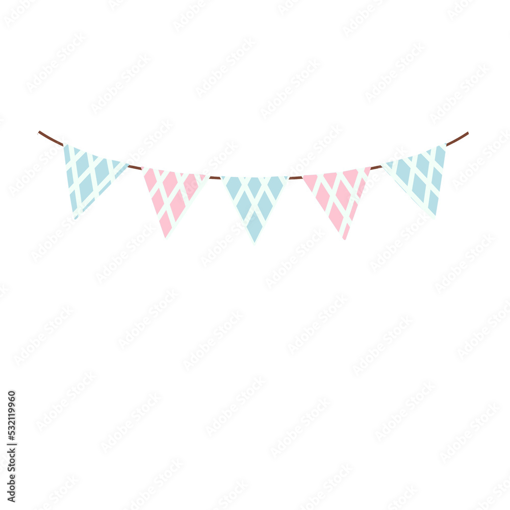 Obraz premium Blue and Pink Party flag. 