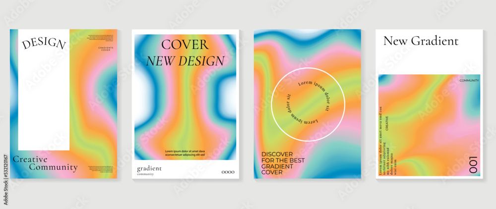 Abstract fluid gradient background vector. Futuristic style cover template with mesh, liquid, pastel color, gradient. Modern wallpaper design for banner, poster, flyer, presentation, card.