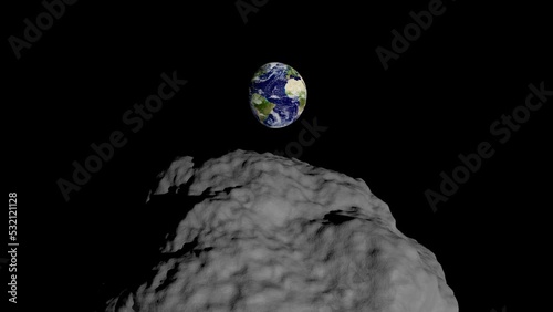 Vídeo planeta Tierra y asteroide, meteorito. cometa. bis 4K