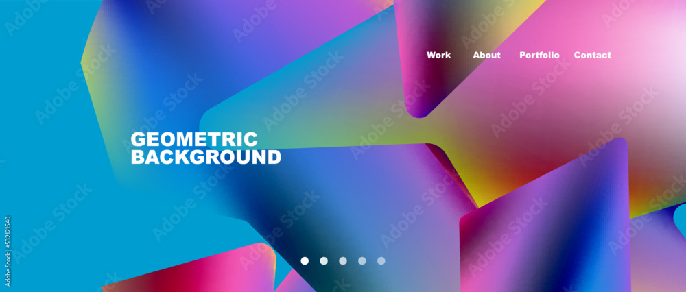 Landing page background template. Abstract geometric shapes composition. Vector illustration for wallpaper, banner, background Landing page background template. Abstract geometric shapes composition. Vector illustration for wallpaper, banner, background