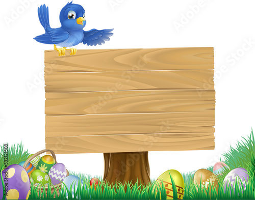 Easter Bluebird Bird Cartoo...