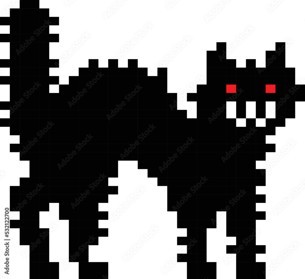 Halloween pixel art. Isolated vector illustration. 8-bit sprite. Halloween pixel art. Isolated vector illustration. 8-bit sprite.