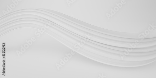 3D white twist abstract shape future design background. curve shape in motion. curve white screw shape. 3D illustration