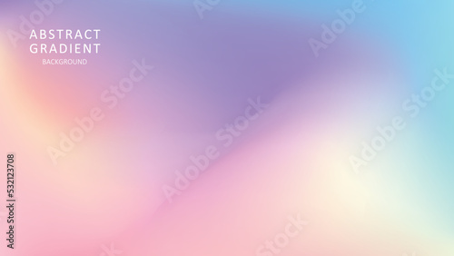 Abstract gradient background with holographic pastel colors.