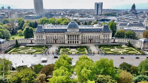 drone photo Royal palace, Koninklijk Paleis van Brussel Brussels belgium europe
