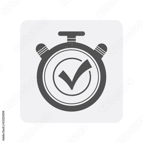 Creditworthiness icon with stopwatch sign. Credit score symbol, financial history, commercial bank pictogram isolated vector illustration