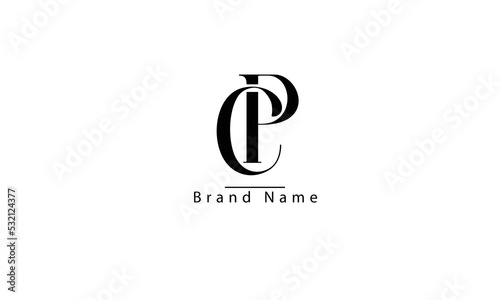 CP PC C  P abstract vector logo monogram template
