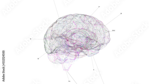 Brain Scanning Interface Animation. Medical HUD