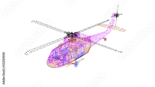 Military Helicopter Identification. HUD Aircraft Scanning UI.