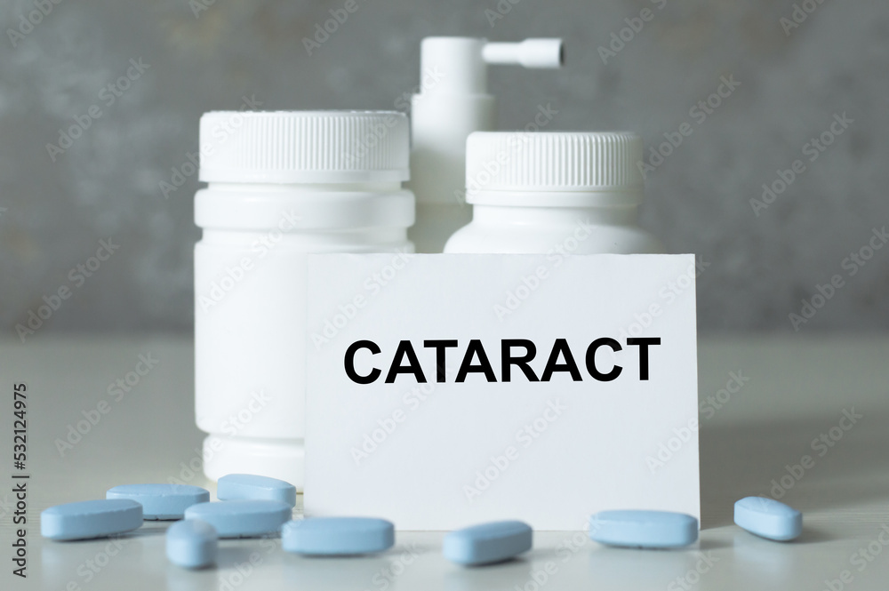 A white card with GLAUCOMA text. Medical concept. A white card with GLAUCOMA text. Medical concept.