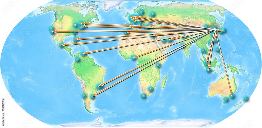 south-korea-concept-map-centered-on-europe-and-africa-export-concept