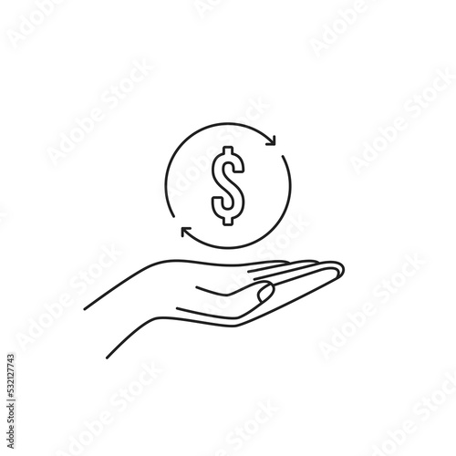 simple thin line hand like currency exchange icon