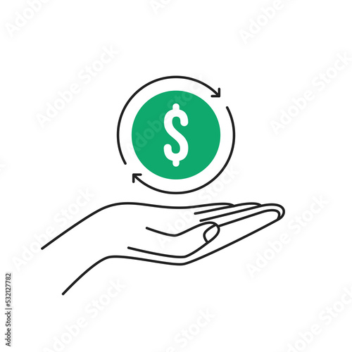 thin line instant or easy recurring subscription icon