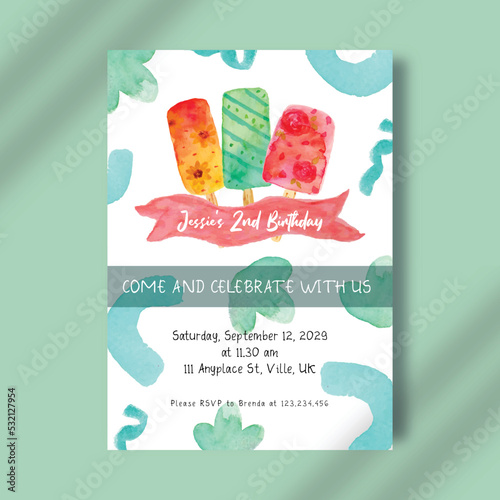 Ice Cream Theme for Cute Birthday Invitation