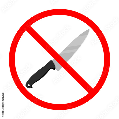 Wallpaper Mural Knife ban sign. Knife forbidden. Dangerous weapon. Red prohibition sign. Vector illustration Torontodigital.ca