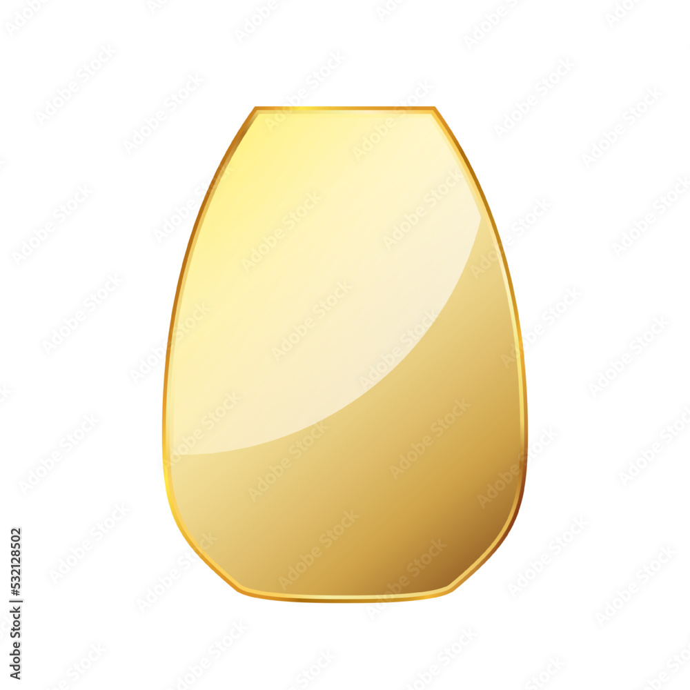 Obraz premium Golden vase. Shiny gold vase isolated on white background. Vector illustration.