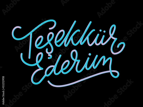 Text in the Turkish  Thank you. Lettering. Ink illustration. Modern brush calligraphy Isolated on white background. t-shirt design.