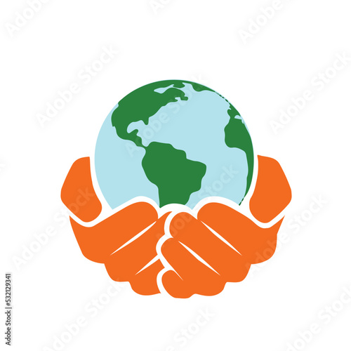 hand hold earth save the planet concept vector illustration EPS10
