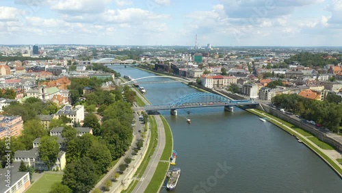 Wallpaper Mural Beautiful Establishing Shot Above Vistula River in Krakow on Typical Day Torontodigital.ca