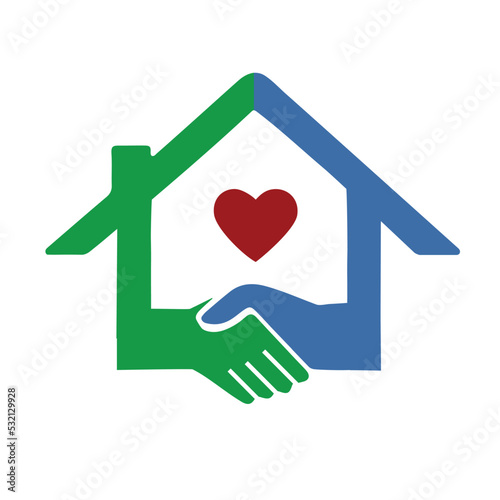 House and handshaking vector image concept of closing a successf

