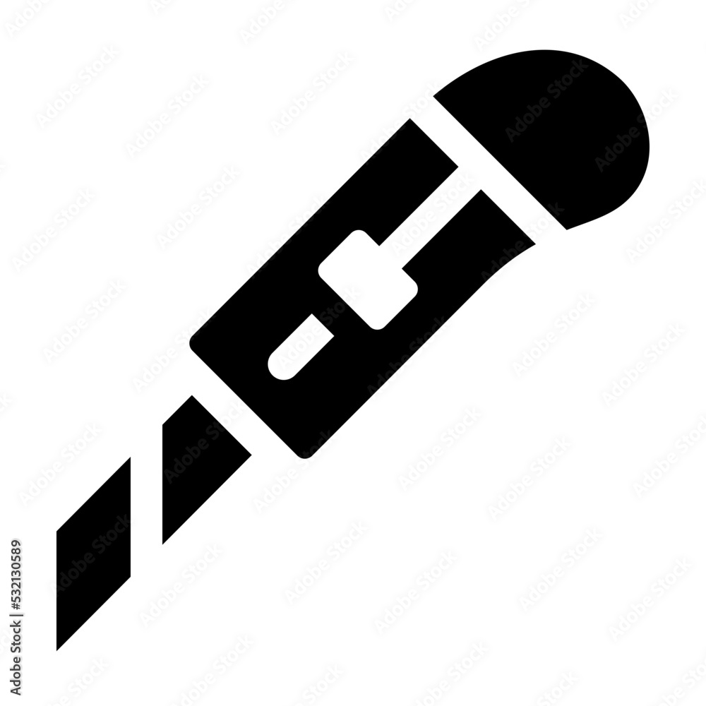 Cutter Knife Glyph Icon Vector Cutter Knife Glyph Icon Vector