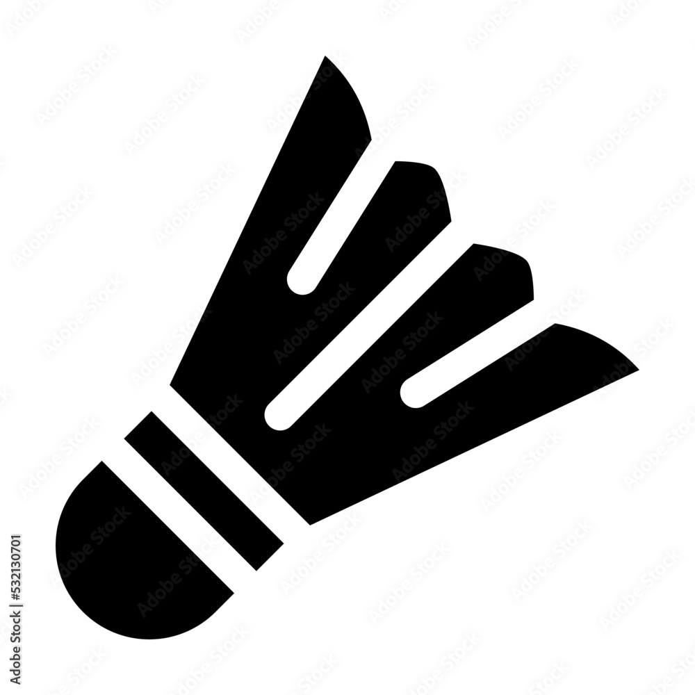 Badminton Ball Glyph Icon Vector Badminton Ball Glyph Icon Vector