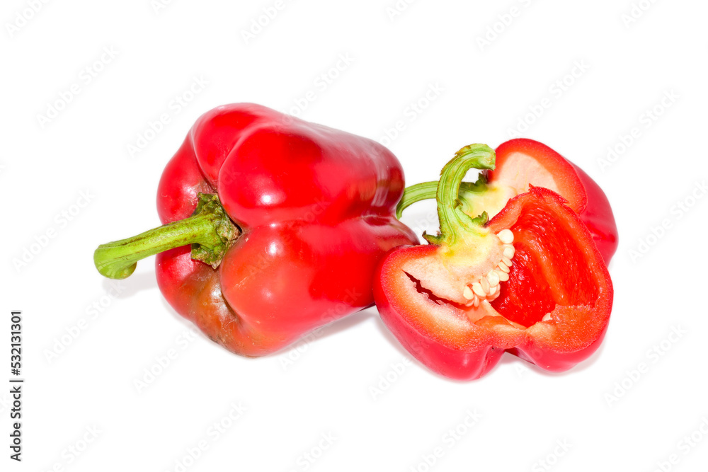 Fresh red bell pepper ( Capsicum ) isolated on white background Fresh red bell pepper ( Capsicum ) isolated on white background