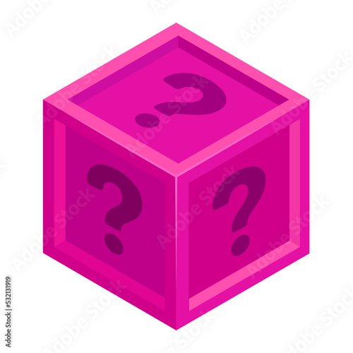 random loot mystery box Icon vector illustration in Flat style