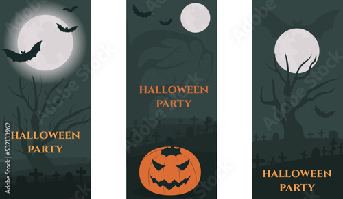 tree templates for halloween party invitation