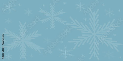 white snowflakes on blue background merry christmas
