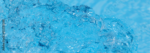Blue Water. Abstract background with defocused blurred blue surface texture of turbulent water.