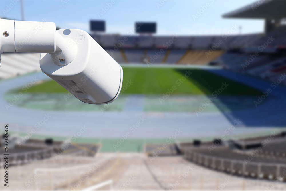 Closed circuit television or cctv security system observation at stadium. Closed circuit television or cctv security system observation at stadium.