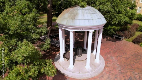 aerial orbit of the old well in chapel hill nc, north carolina on the unc chapel hill campus photo